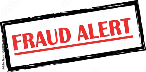 Fraud alert stamp warning sign