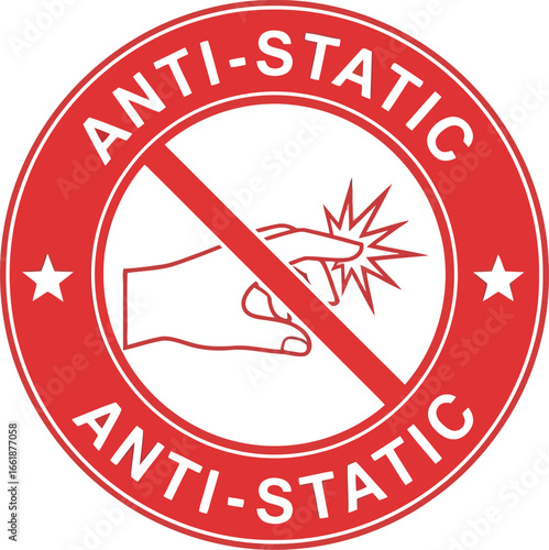 Anti static symbol no static discharge warning sign