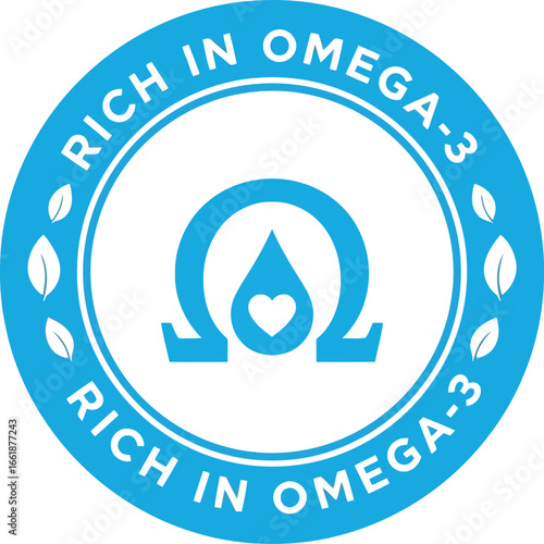 Rich in omega 3 circle badge
