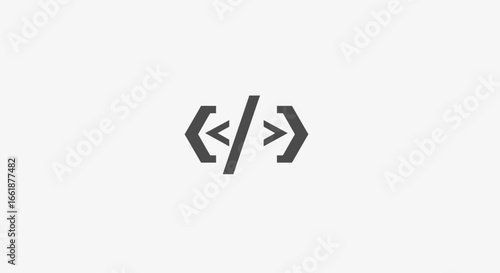 Minimalistic design featuring coding brackets on a plain background, ideal for tech-related content