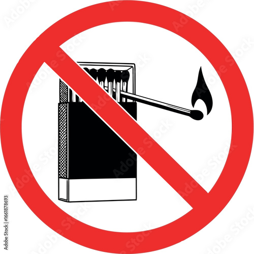 No open flame sign fire safety symbol