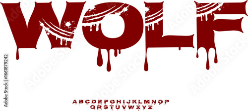 Wolf blood Drip Font - Horror Bloody Typeface