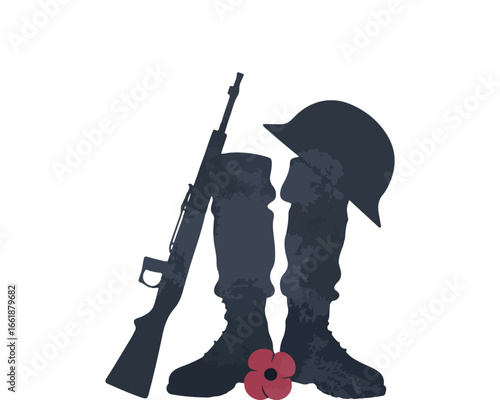 Remembrance day silhouette commemorating fallen soldiers
