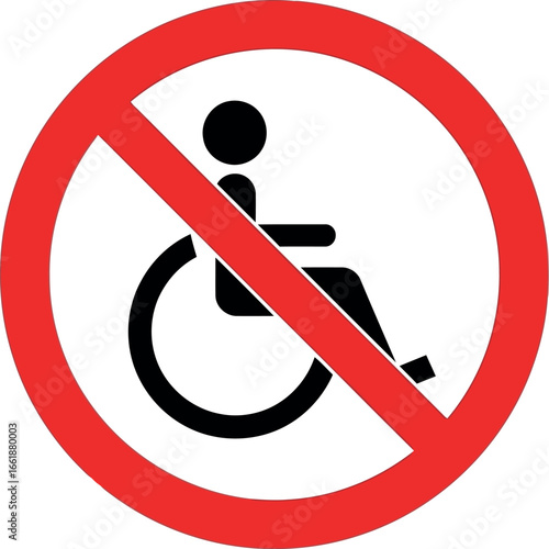 No wheelchair access symbol