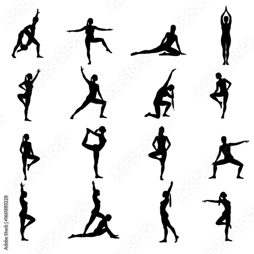 set of yoga poses