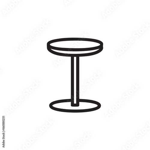 A simple line icon of a high bar table.