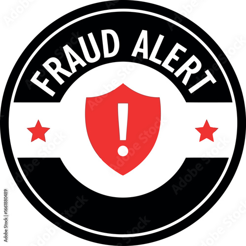 Fraud alert warning stamp