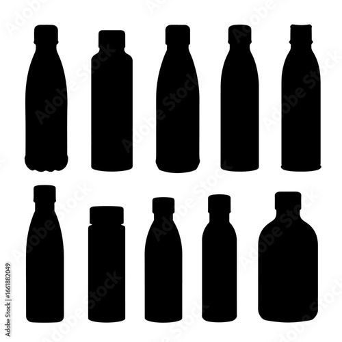 set of cosmetic bottles