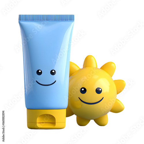 Cheerful Sunscreen and Sun Toy for Summer Protection Against Harmful UV Rays