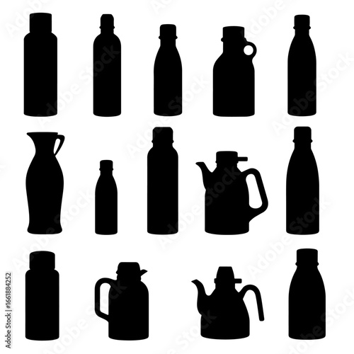 set of different bottles