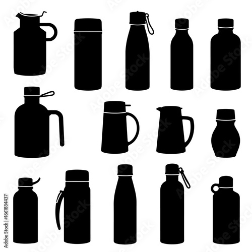 set of cosmetic bottles