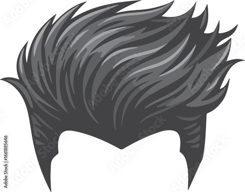 Short spiky gray hair wig for a man, featuring a modern trendy hairstyle with volume and a bold youthful look