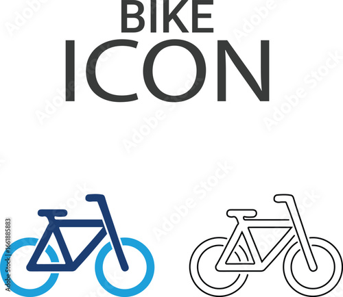 Bike icons, Line art icons design. Containing car, bike, plane, train, bicycle, motorbike, bus, and scooter icons. Solid icon collection.