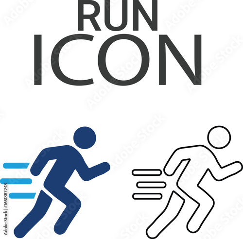 Run icons, Line art icons design. Containing car, bike, plane, train, bicycle, motorbike, bus, and scooter icons. Solid icon collection.