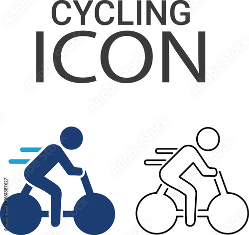 Cycling icons Line art icon design. Containing car, bike, plane, train, bicycle, motorbike, bus, and scooter icons. Solid icon collection.