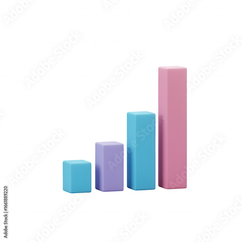 Free Download Colorful 3D bar chart visualizing positive growth and financial success in a modern, clean style - GFXLoad