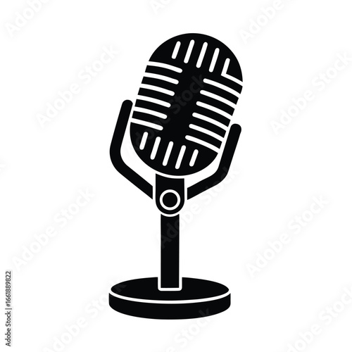 broadcast microphone vector silhouette
