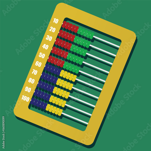vector a colorful abacus on green background