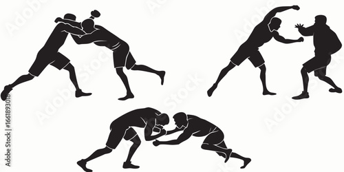 Wrestling Silhouettes