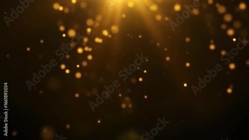 Abstract golden bokeh on black background