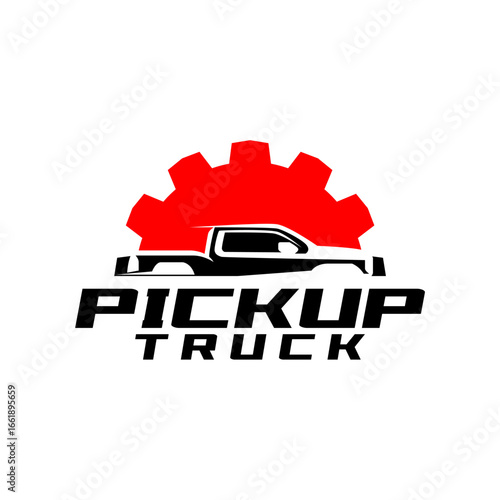 Pick up Truck Logo Offroad club garage logo template vector
