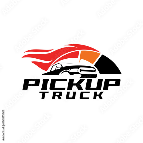 Pick up Truck Logo Offroad club garage logo template vector
