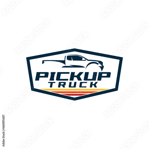 Pick up Truck Logo Offroad club garage logo template vector
