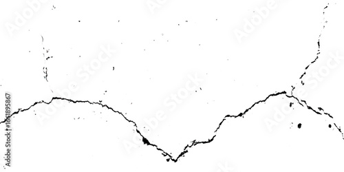 Crack and scratched grunge dust wall urban background texture vector. crack cement wall texture. black textured grainy cracked ground lines isolated on white. distressed overlay grainy texture.