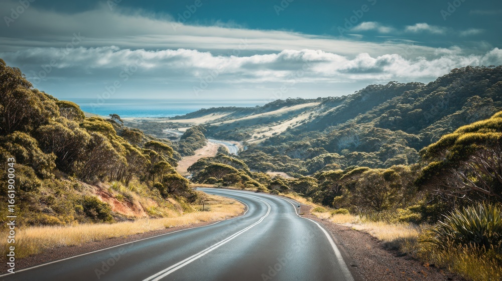 Fototapeta premium coastal road winding scenic drive