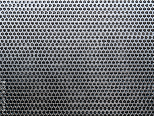 Wallpaper Mural Perforated Metal Sheet Texture, Aluminum Grille Background With Circular Holes. Torontodigital.ca