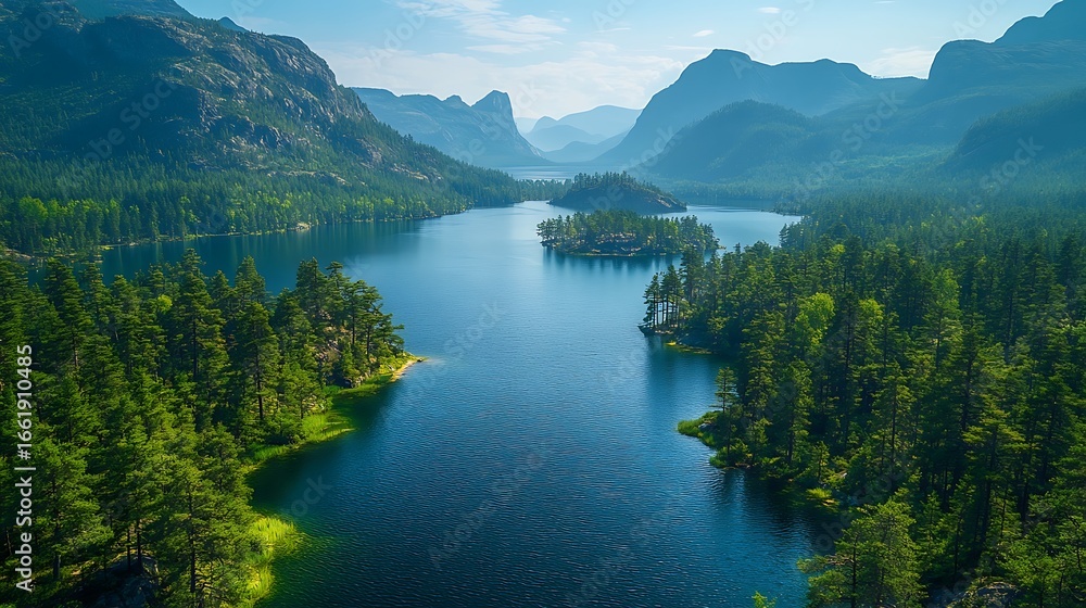 Obraz premium Serene mountain lake