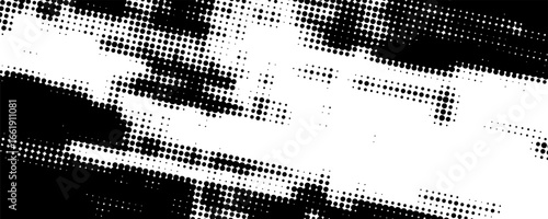 Flowing dots particles wave pattern halftone gradient curve shape isolated on white background. Vector in concept of technology, science, music, modern.