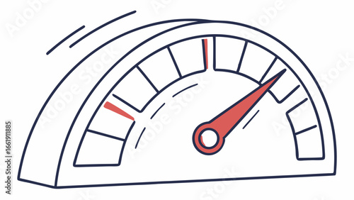 Vector graphic of an accelerated speedometer, symbolizing high performance and efficiency 