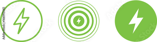 Lightning bolt icon, energy concept symbol. Vector illustration
