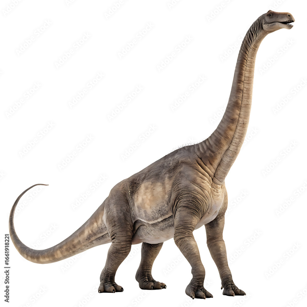 Fototapeta premium A Diplodocus a very long sauropod dinosaur isolated on a transparent background png