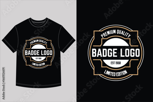 Vintage circle badge logo tshirt design for clothing and apparel
