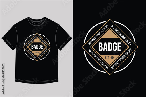 Creative star badge emblem tshirt design for vintage clothing brands