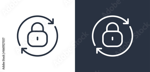 Reset Password Icon Set, Minimalist  Padlock with Arrows, Security Illustration, Editable Vector Icon for Security Design.