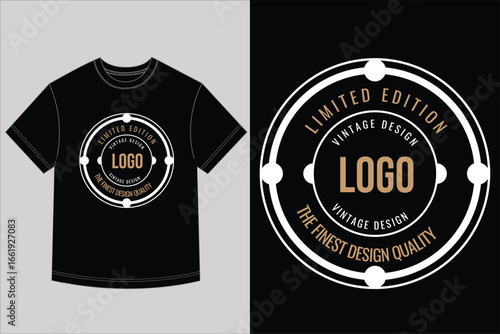 Limited edition vintage logo tshirt design with finest quality badge