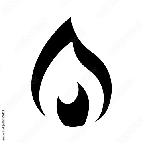 flame solid black style