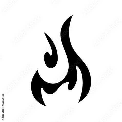 flame solid black style