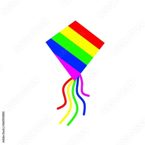 vector illustration of abstract rainbow colored kite design 