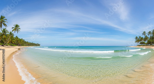 Wallpaper Mural tropical beach with palm trees Torontodigital.ca