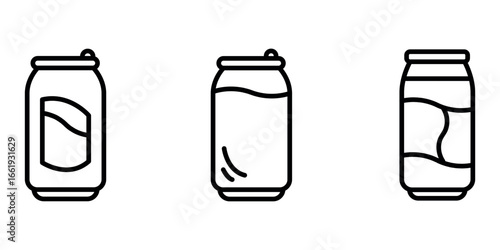 sodacan outline or line icon design bundle.