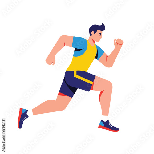 Vector design of a running athlete for advertising and motion graphics