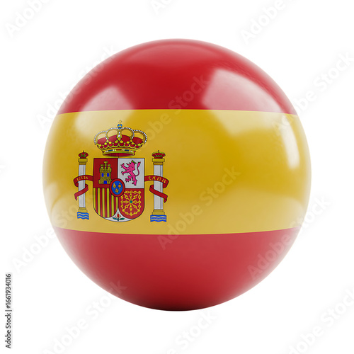 Spain patriotic symbol round glossy sphere with coat of arms