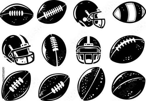 "American Football Icons Set"