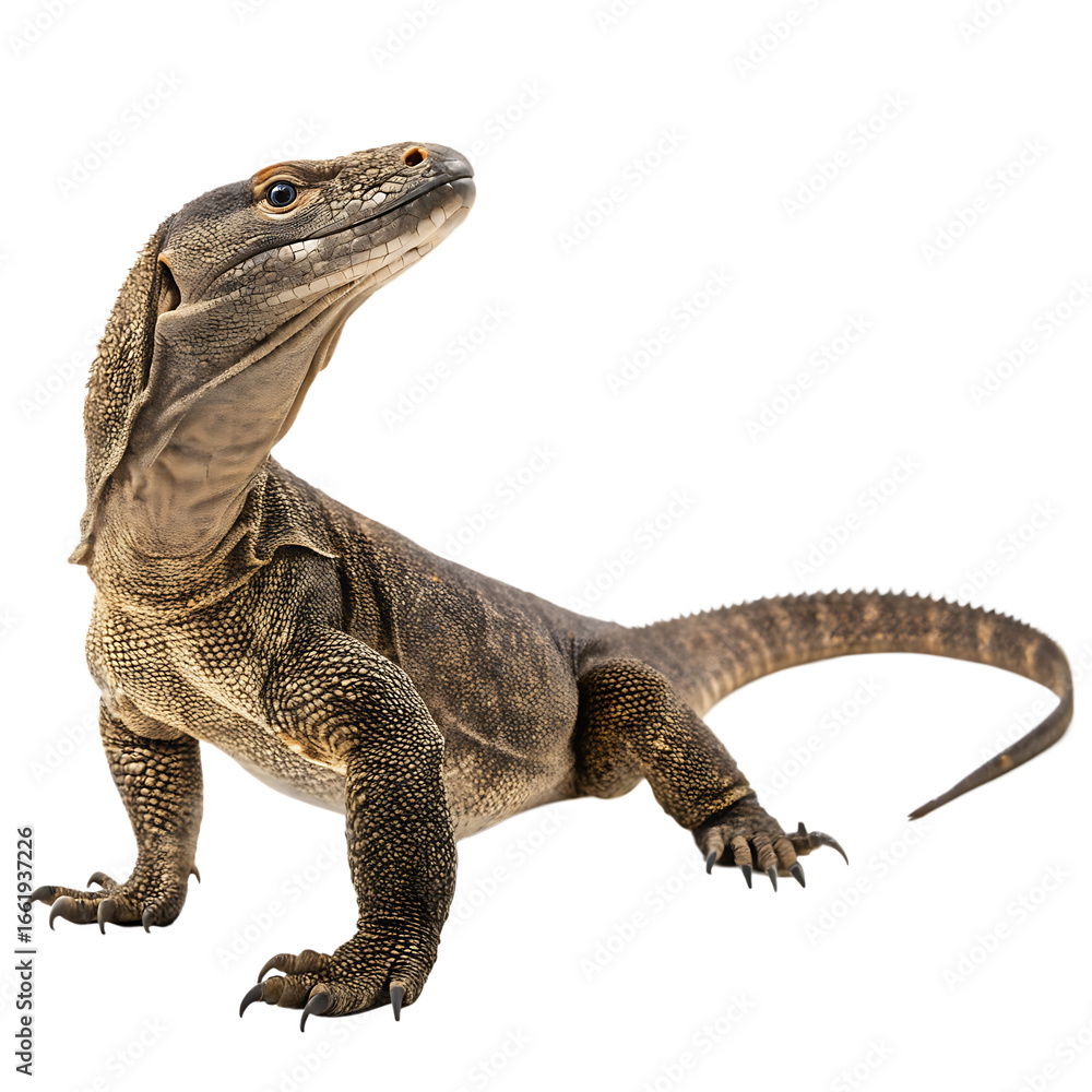 Fototapeta premium The giant prehistoric lizard Megalania prionisca isolated on a transparent background png