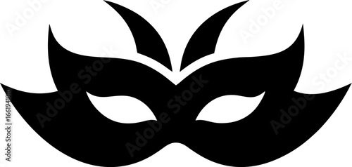 A Masquerade Mask Clean Silhouette Minimalist Icon