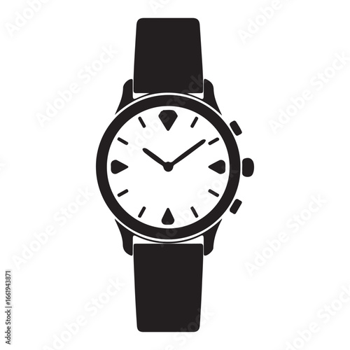Elegant Wristwatch Icon Design Minimalist Style Timepiece Illustration Precision Timekeeping Accessory Wrist Fashion Classic Watch
